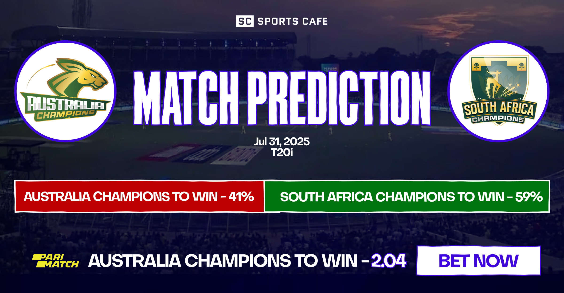Australia Champions vs South Africa Champions match prediction.